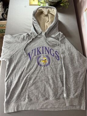 Tailgate Minnesota Vikings Sherpa Lined Hoodie Sweatshirt Large